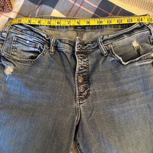 Silver Jeans Distressed Blue Boyfriend Jeans